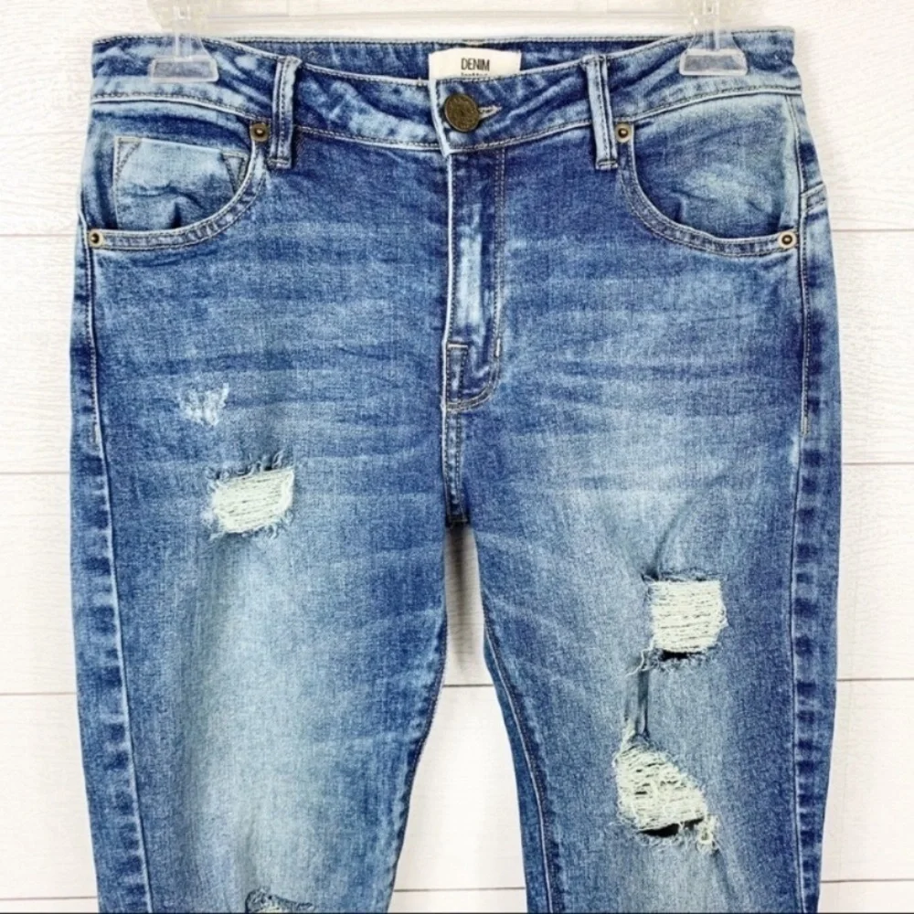 Topmark Skinny Jeans Destroyed Fray Step Hem Stretch 6